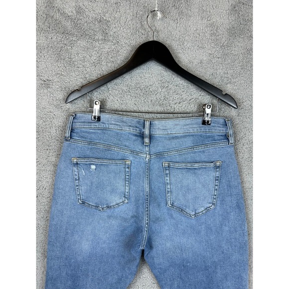 Sun + Stone Jeans Mens 33x32 Blue Distressed Patched Stretch Regular Fit - Picture 14 of 16